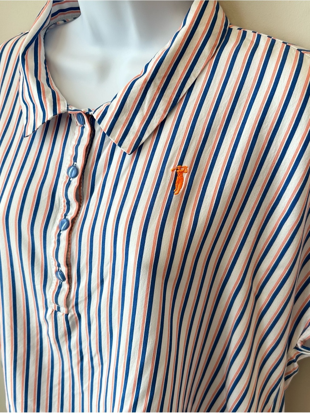 100% COTTON Polo Blouse - Coastal Prep Striped Soft Girl Y2K 90s Golfcore